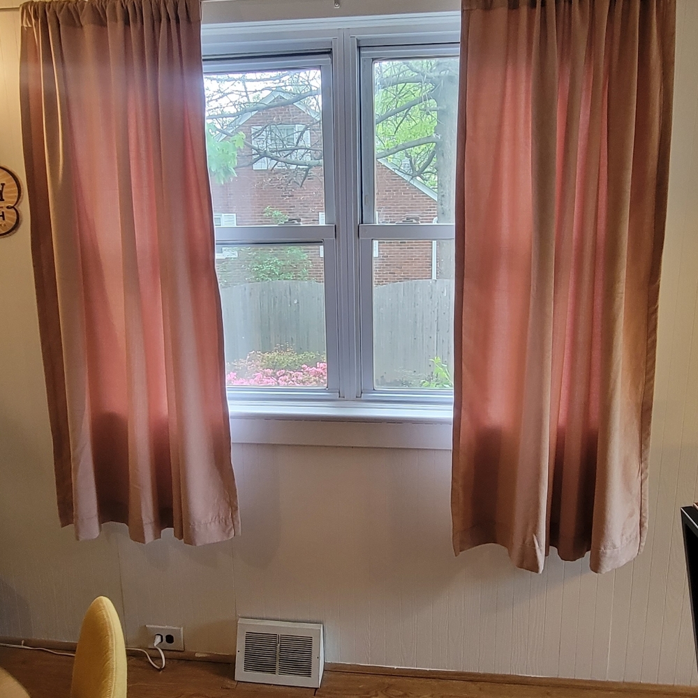 Pink Velvet Curtains, 2 panels 62"